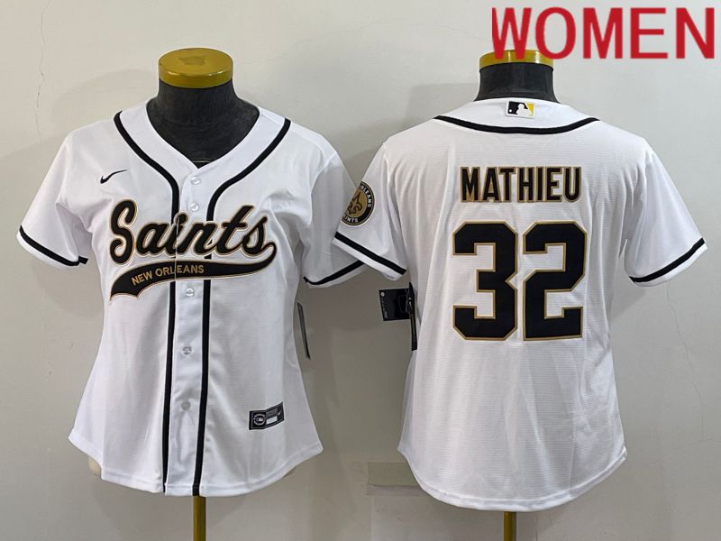 Women New Orleans Saints 32 Mathieu White 2022 Nike Co branded NFL Jerseys